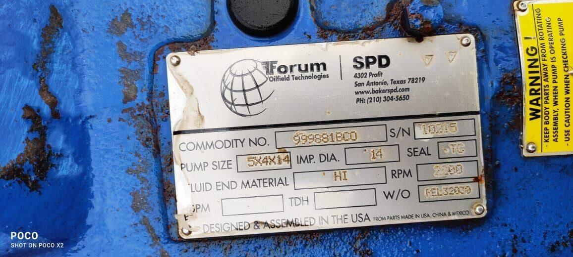 Baker Centrifugal Pump 5 X 4 X 14 Make Forum - Baker SPD — refurbished oilfield, rig & drill-ship machinery thumbnail 8
