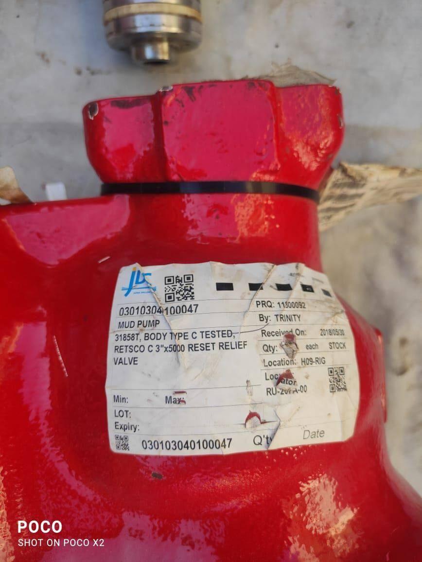 Relief Valve 5 Type C — refurbished oilfield, rig & drill-ship machinery
