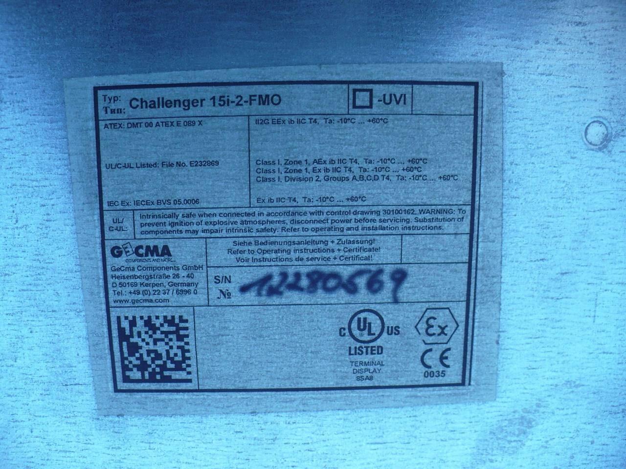 Gecma Gecma Coper Crouse Hinds Challenger 15i-2-FMO — refurbished automation & control systems